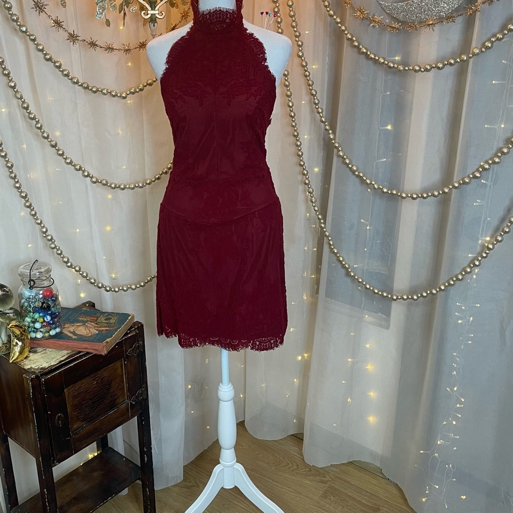 Free People Red Halter Sheath Dress